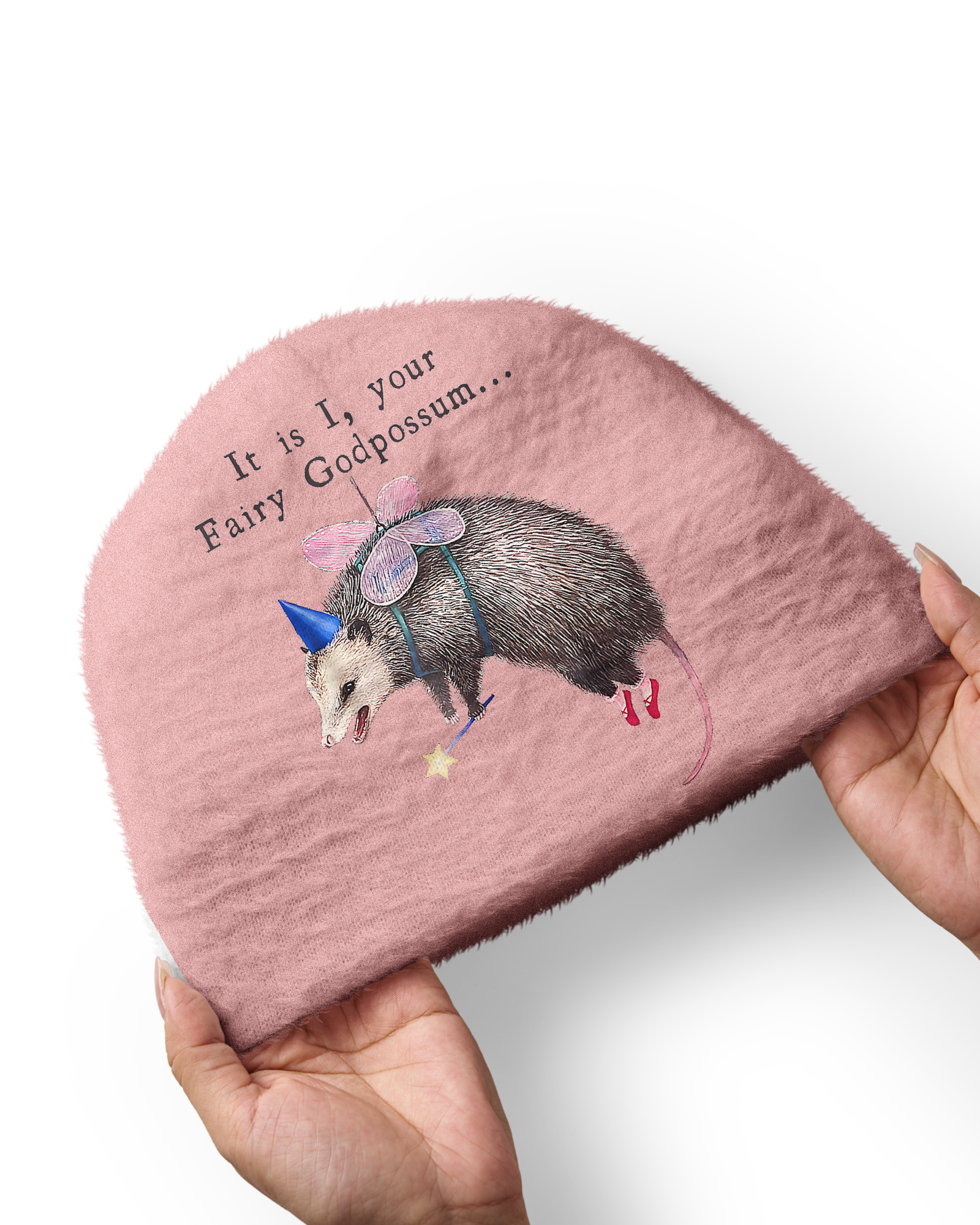 TheRetroTee 1980s Funny Possum Plush Knit Beanie