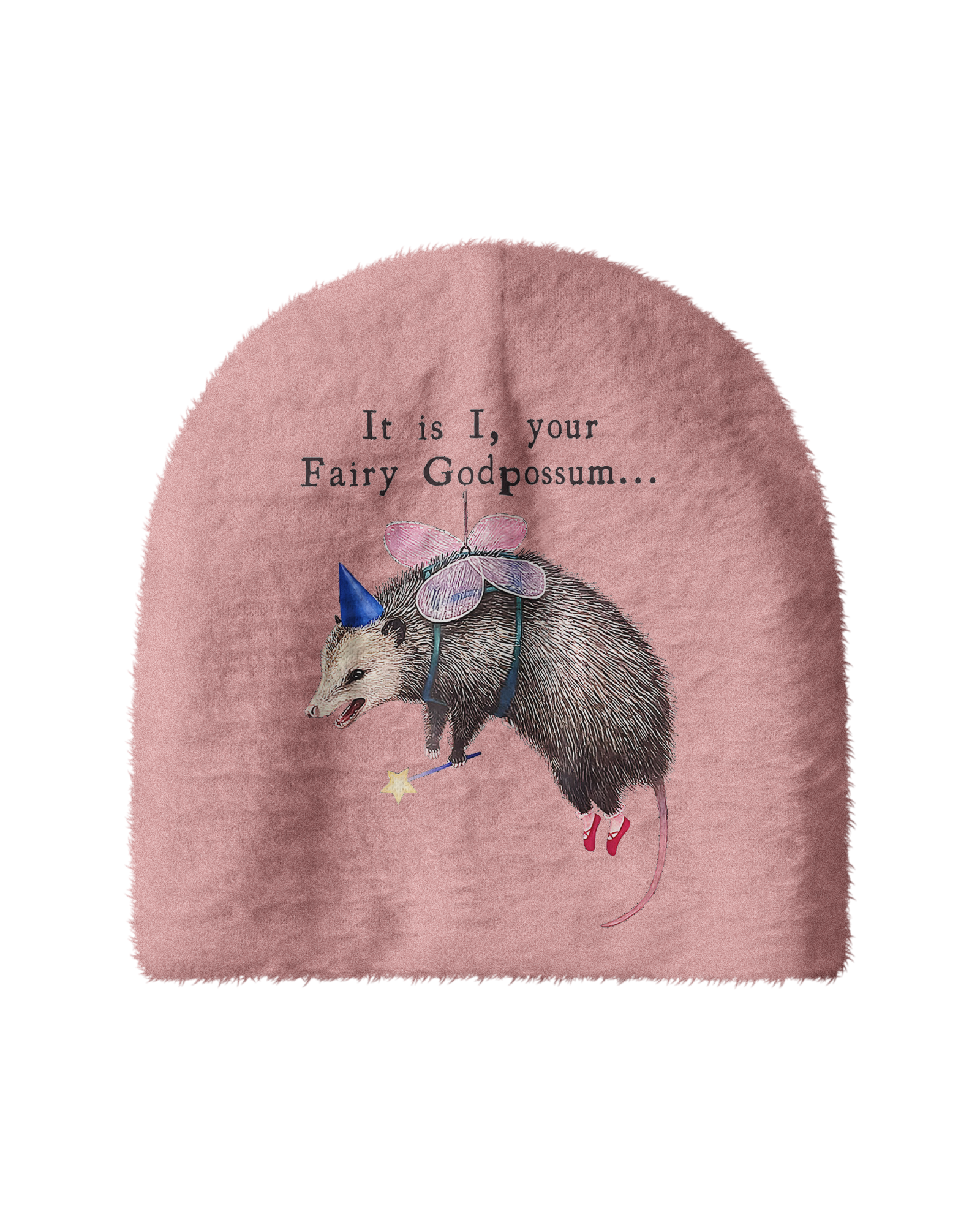 TheRetroTee 1980s Funny Possum Plush Knit Beanie