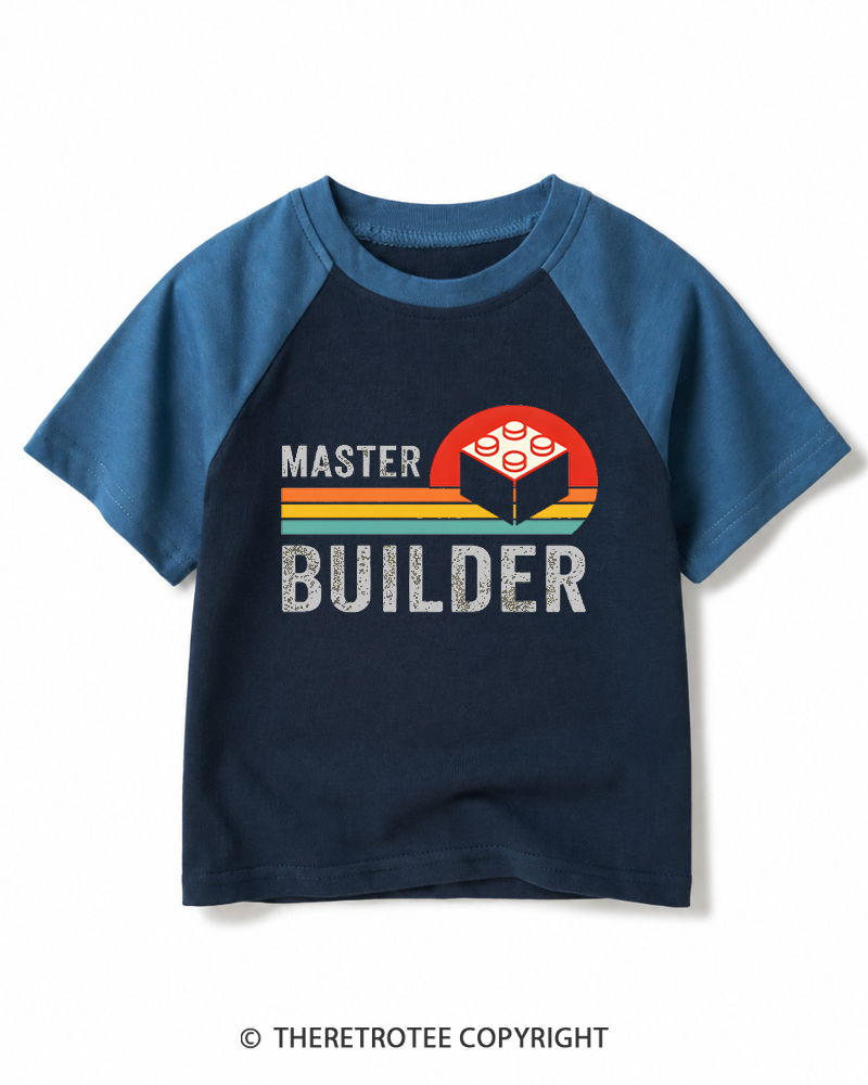 TheRetroTee Master Builder 1970s Kids Raglan Baseball T-Shirt