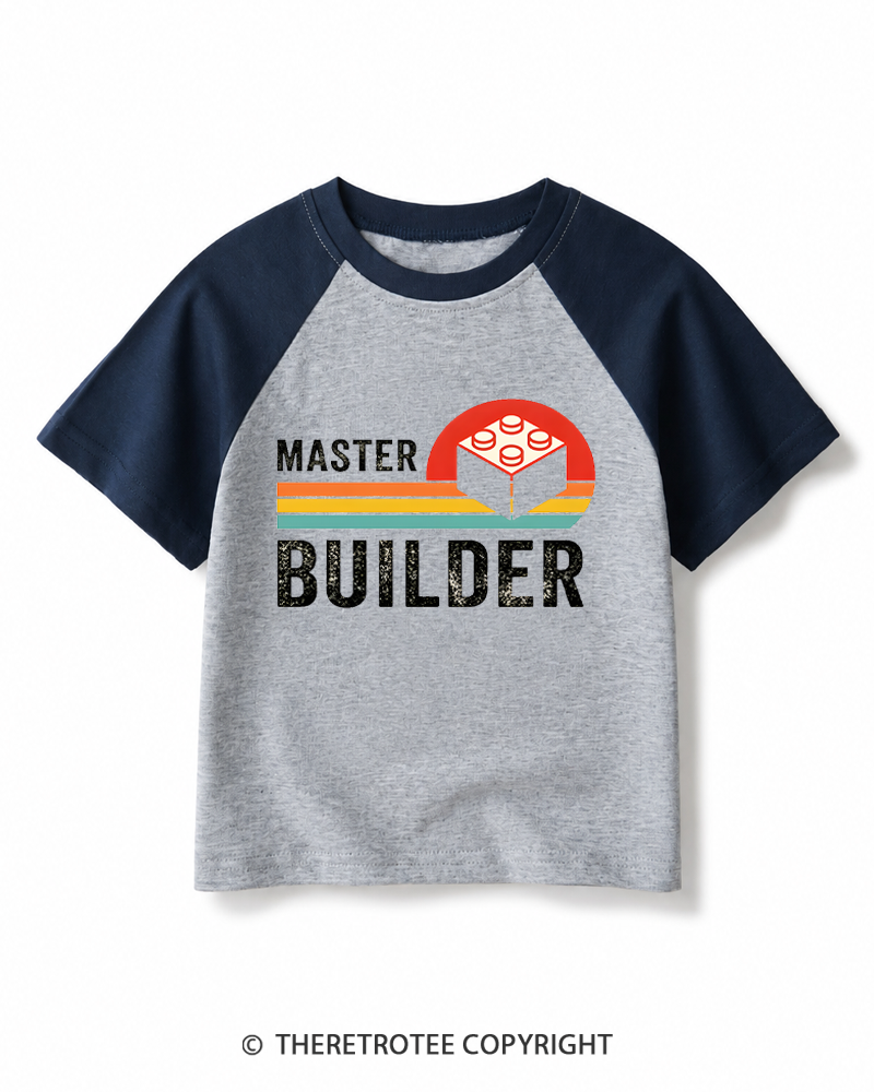 TheRetroTee Master Builder 1970s Kids Raglan Baseball T-Shirt