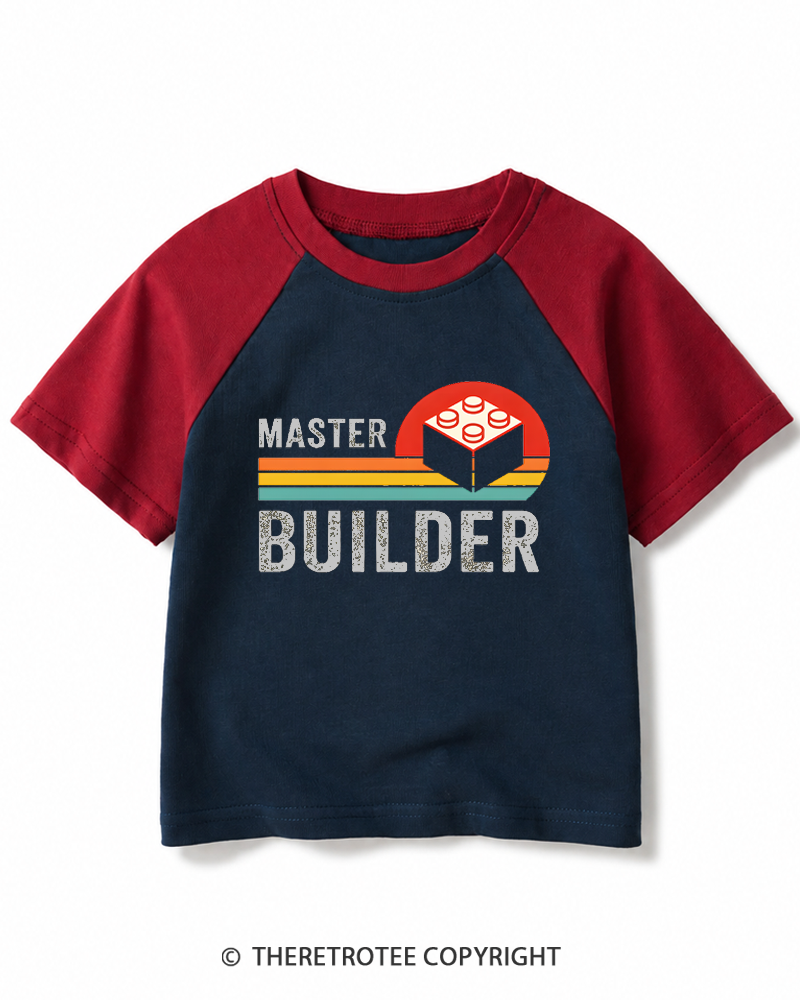 TheRetroTee Master Builder 1970s Kids Raglan Baseball T-Shirt