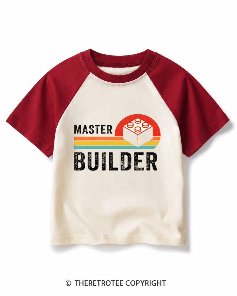 TheRetroTee Master Builder 1970s Kids Raglan Baseball T-Shirt