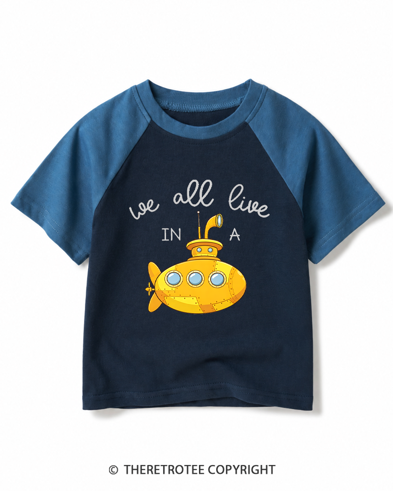 TheRetroTee We All Live In A 1960s Kids Raglan Baseball T-Shirt
