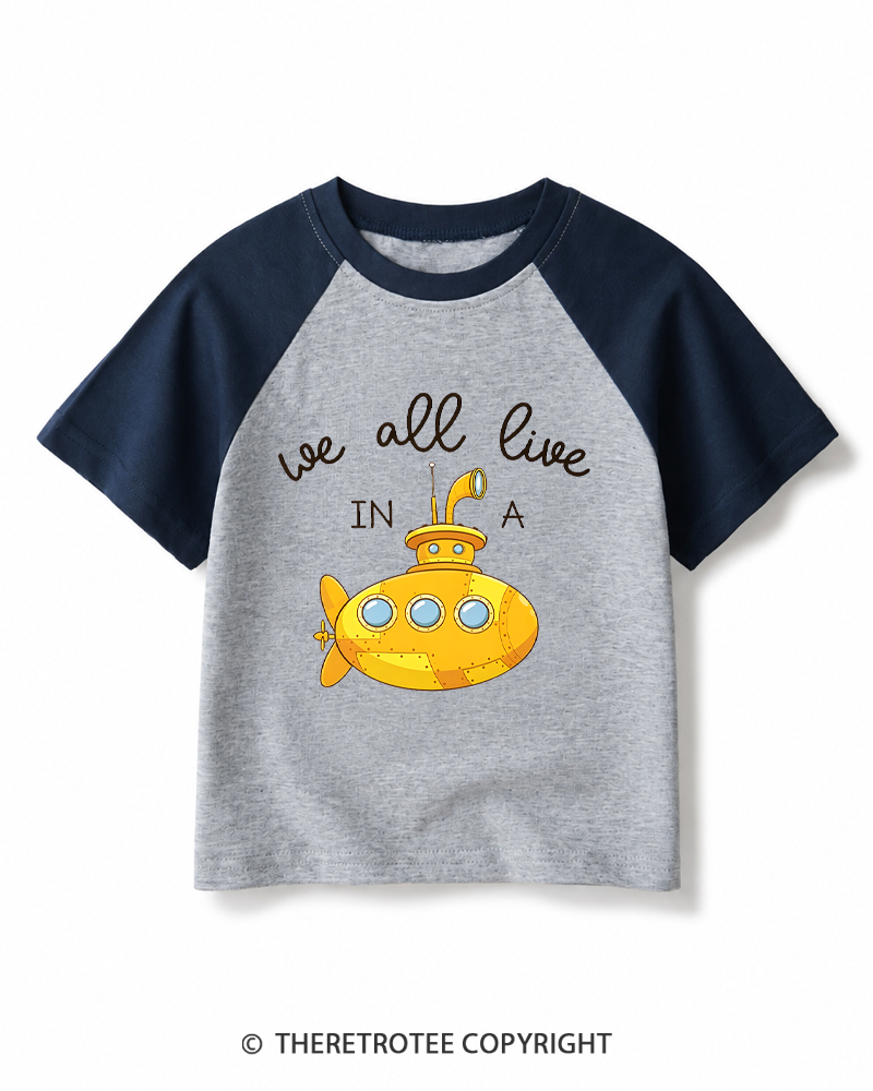 TheRetroTee We All Live In A 1960s Kids Raglan Baseball T-Shirt