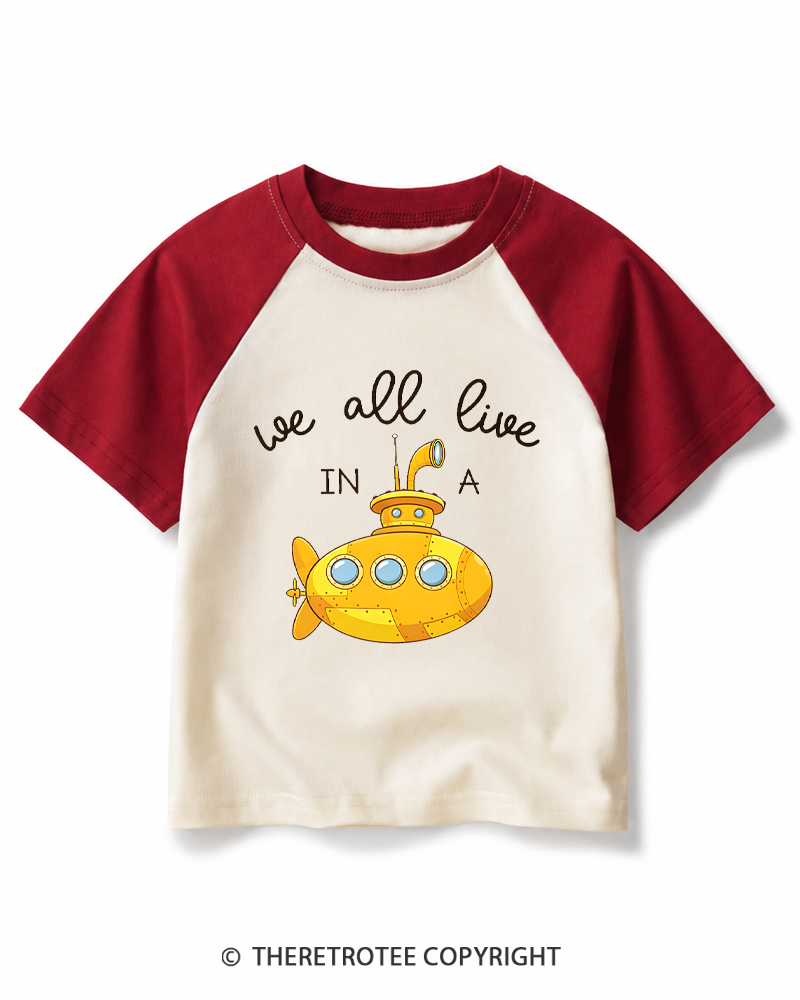 TheRetroTee We All Live In A 1960s Kids Raglan Baseball T-Shirt