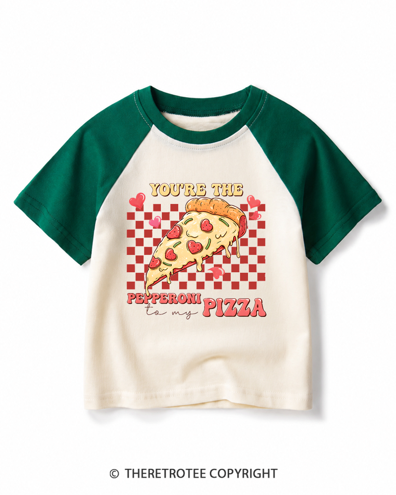 TheRetroTee You're the Pepperoni To My Pizza 1990s Kids Raglan Baseball T-Shirt