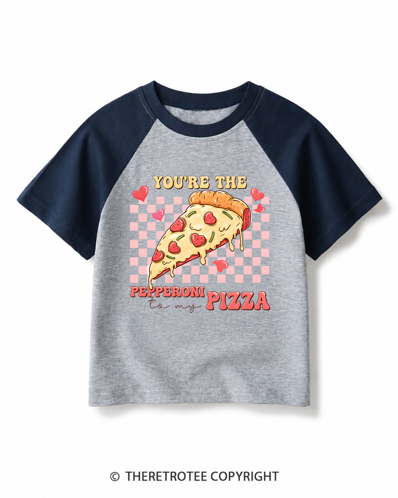 TheRetroTee You're the Pepperoni To My Pizza 1990s Kids Raglan Baseball T-Shirt