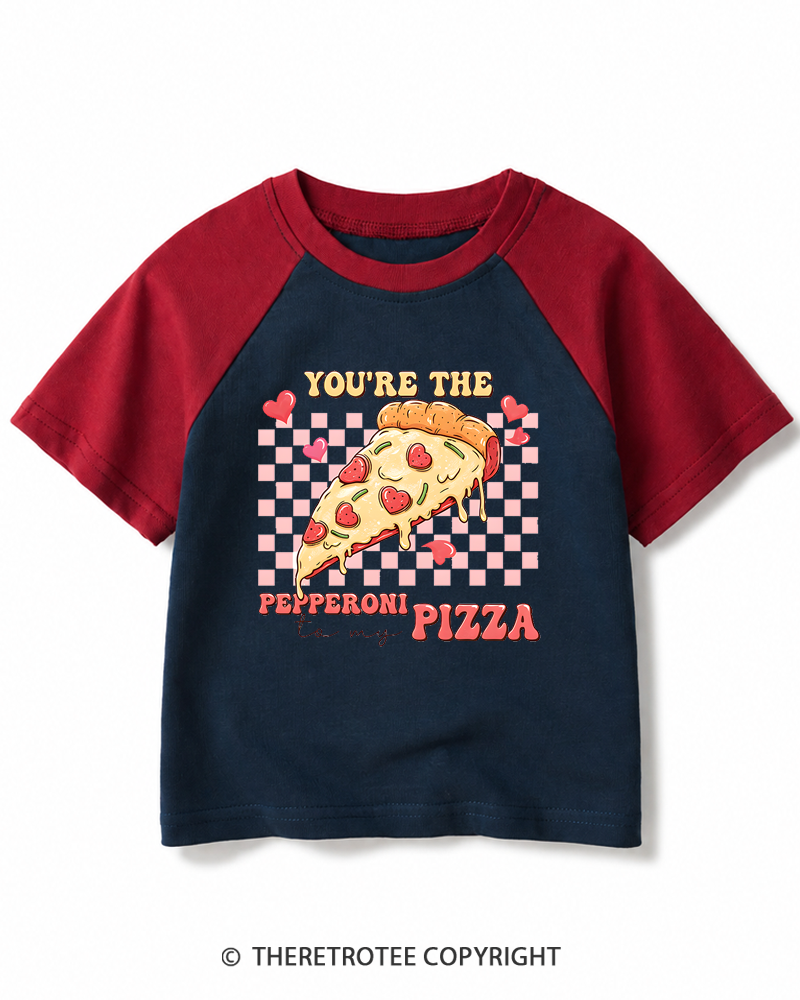 TheRetroTee You're the Pepperoni To My Pizza 1990s Kids Raglan Baseball T-Shirt
