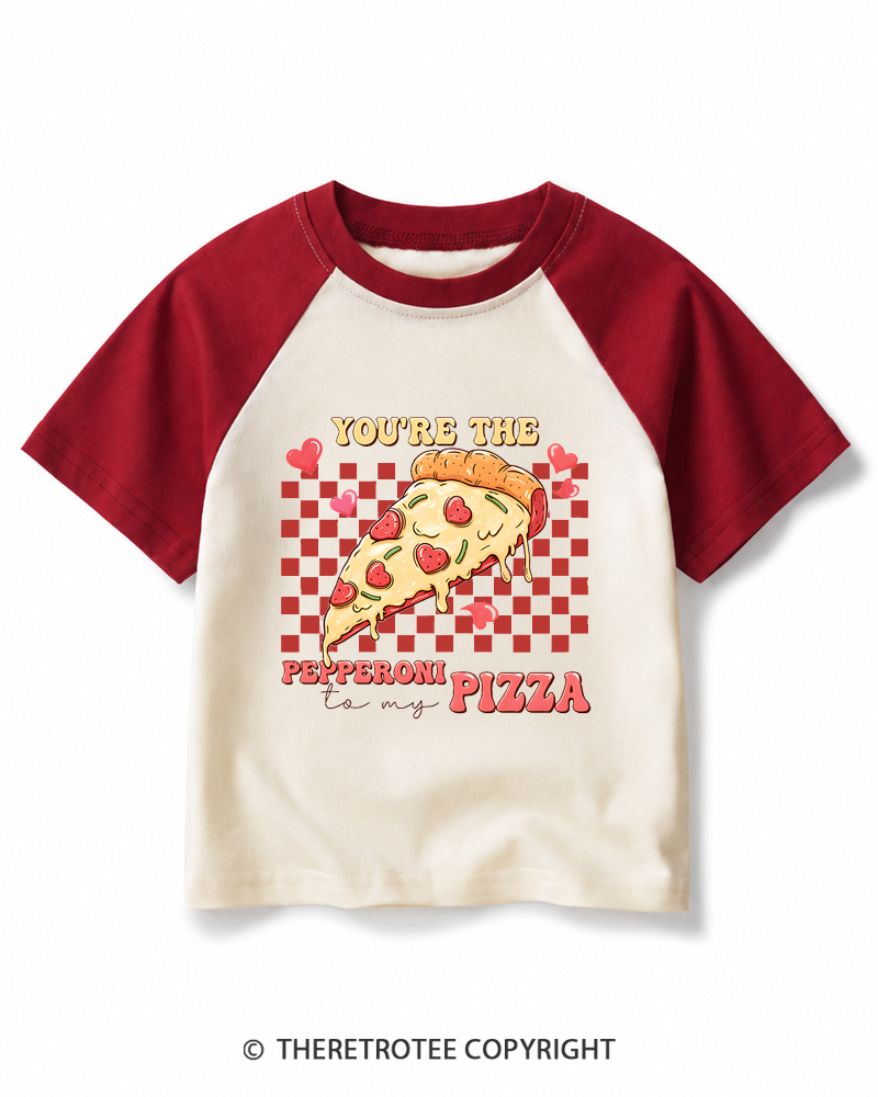 TheRetroTee You're the Pepperoni To My Pizza 1990s Kids Raglan Baseball T-Shirt