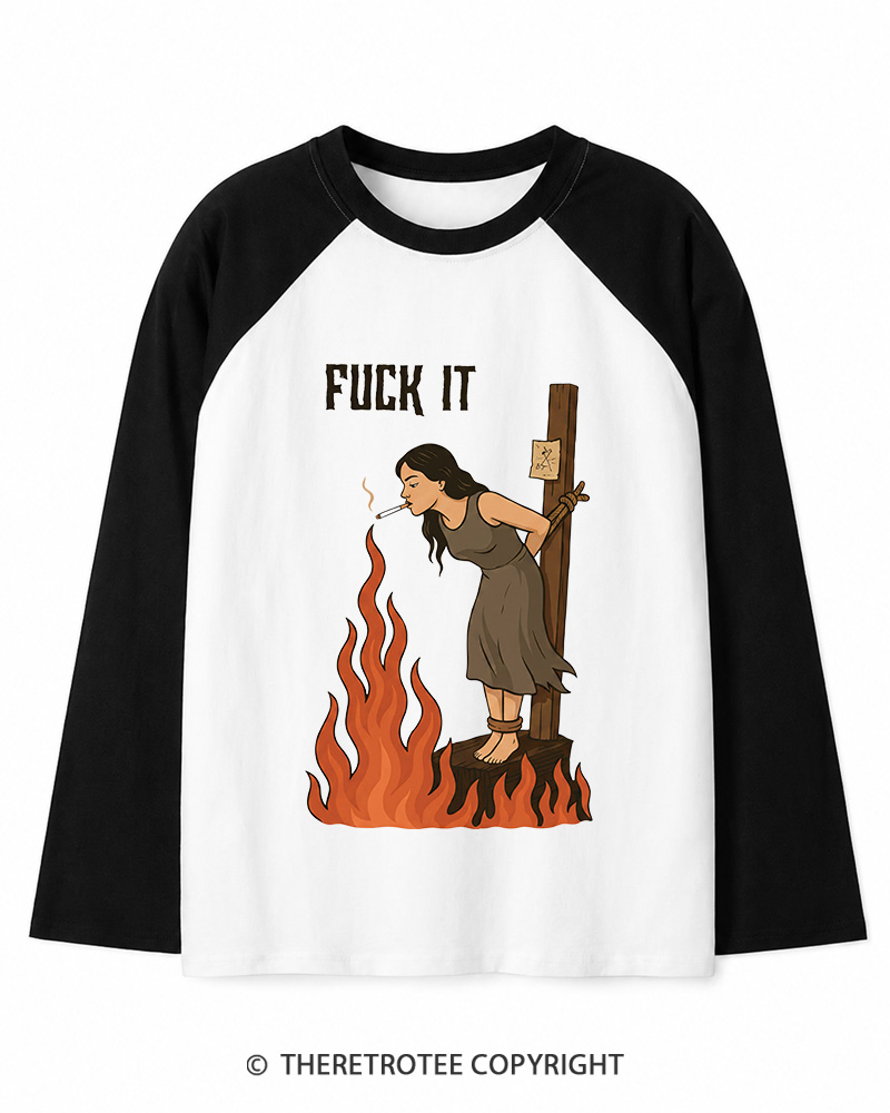 TheRetroTee Fuck It 1970s Long Sleeve Raglan T-Shirt