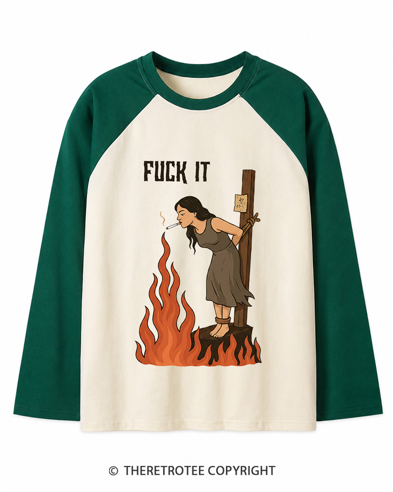TheRetroTee Fuck It 1970s Long Sleeve Raglan T-Shirt