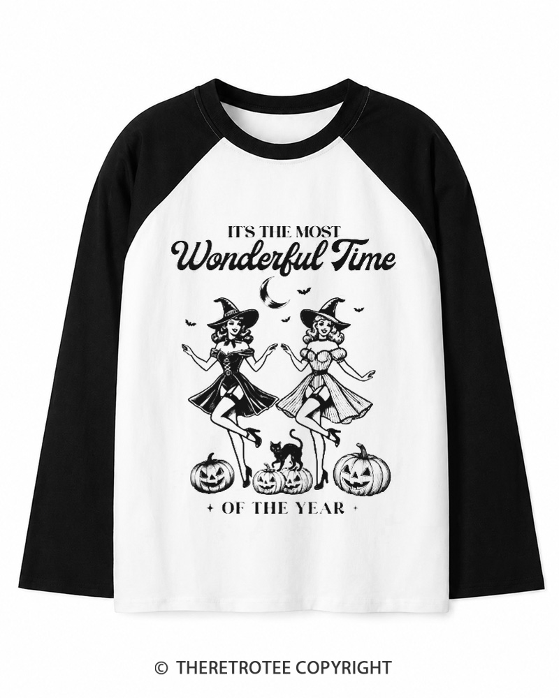 TheRetroTee It's the Most Wonderful Time 1950s Long Sleeve Raglan T-Shirt