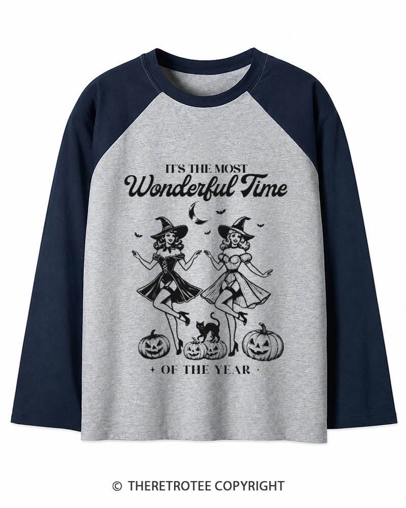 TheRetroTee It's the Most Wonderful Time 1950s Long Sleeve Raglan T-Shirt