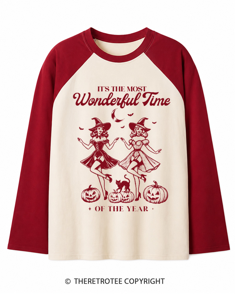 TheRetroTee It's the Most Wonderful Time 1950s Long Sleeve Raglan T-Shirt