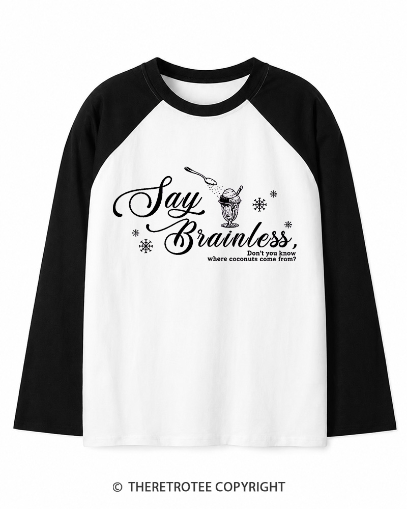 TheRetroTee Don’t You Know Where Coconuts Come From 1940s Christmas Long Sleeve Raglan T-Shirt