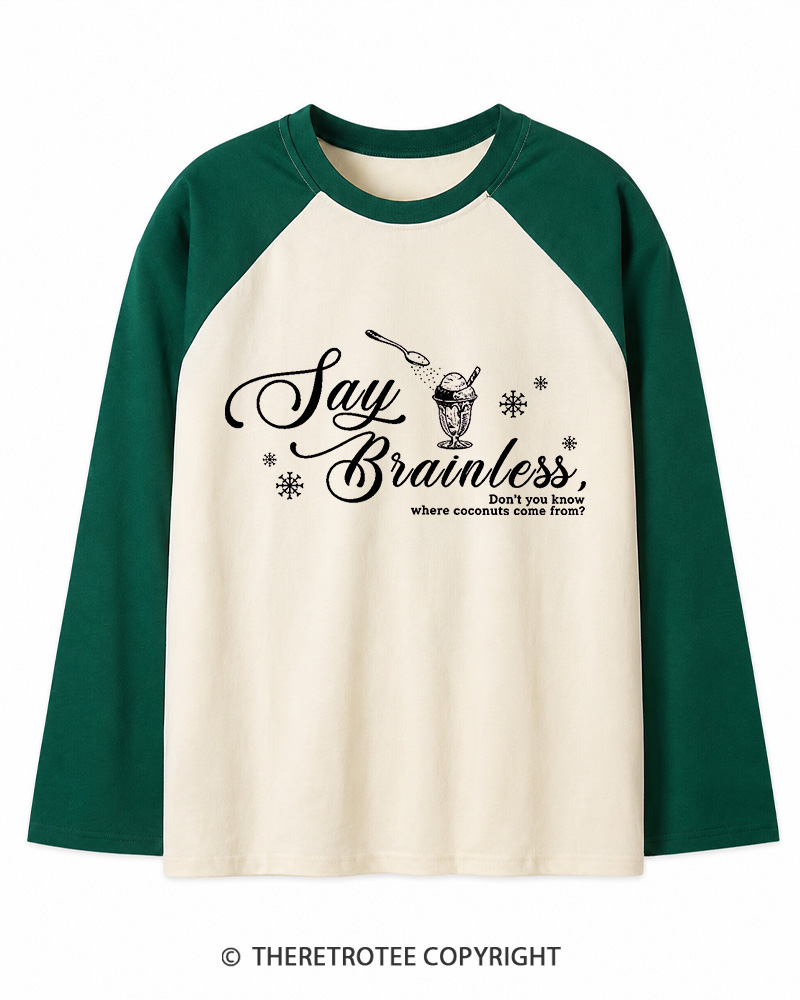 TheRetroTee Don’t You Know Where Coconuts Come From 1940s Christmas Long Sleeve Raglan T-Shirt