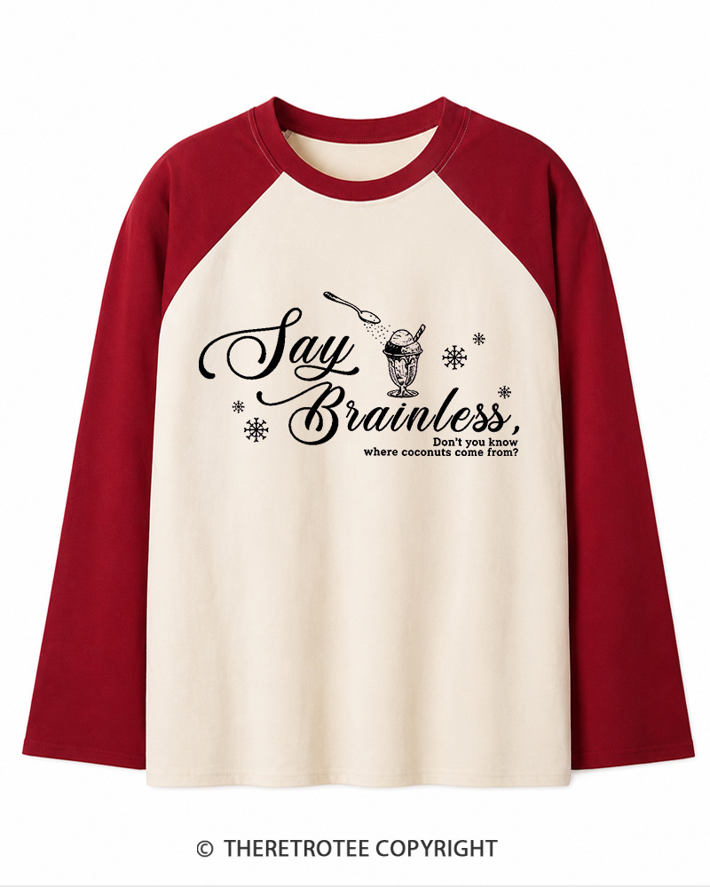 TheRetroTee Don’t You Know Where Coconuts Come From 1940s Christmas Long Sleeve Raglan T-Shirt