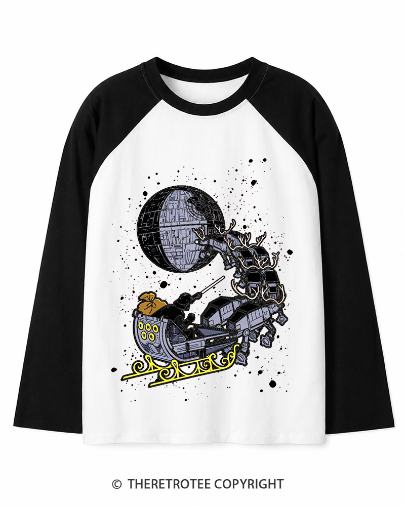 TheRetroTee Galaxy's Edge1980s Christmas Long Sleeve Raglan T-Shirt