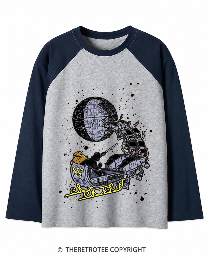 TheRetroTee Galaxy's Edge1980s Christmas Long Sleeve Raglan T-Shirt