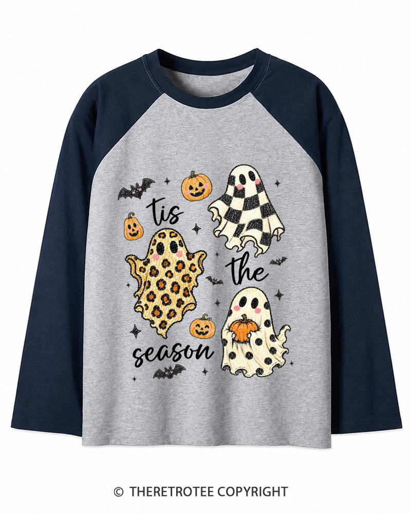 TheRetroTee Tis The Season 1990s Long Sleeve Raglan T-Shirt