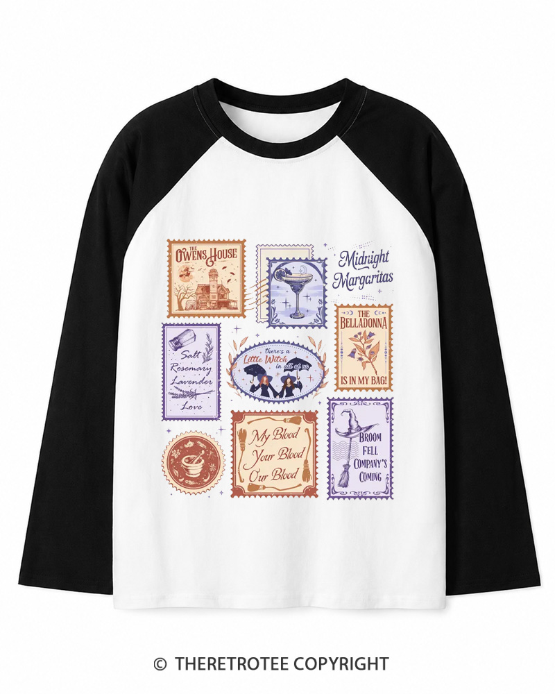 TheRetroTee Midnight Margaritas 1990s Long Sleeve Raglan T-Shirt