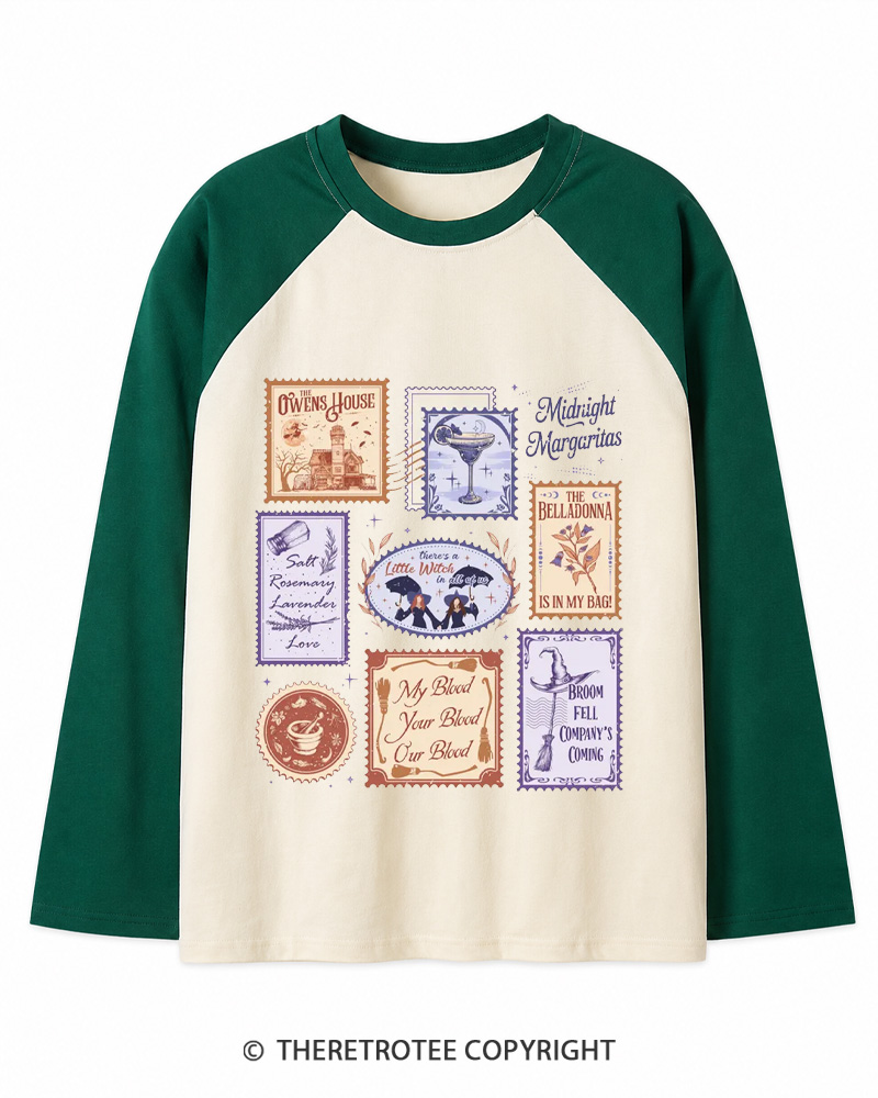 TheRetroTee Midnight Margaritas 1990s Long Sleeve Raglan T-Shirt