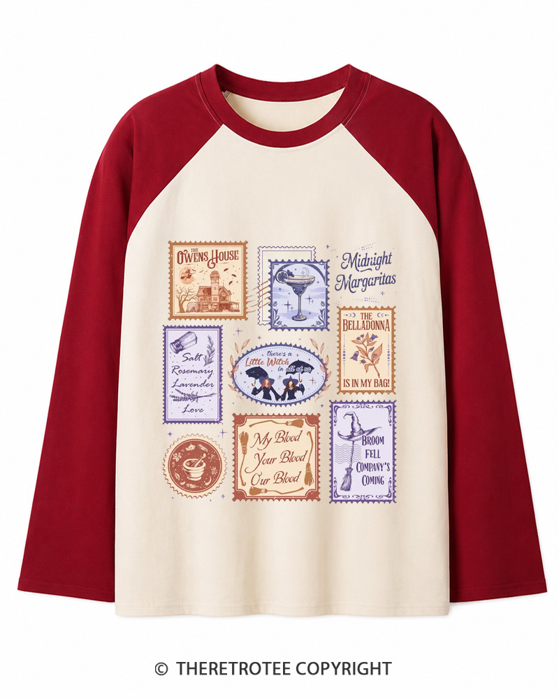 TheRetroTee Midnight Margaritas 1990s Long Sleeve Raglan T-Shirt