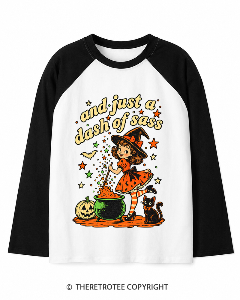 TheRetroTee And Just A Dash Of Sass 1950s Long Sleeve Raglan T-Shirt