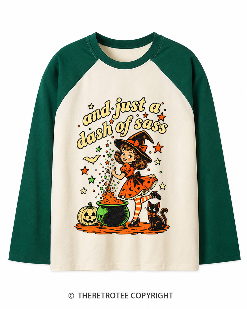 TheRetroTee And Just A Dash Of Sass 1950s Long Sleeve Raglan T-Shirt