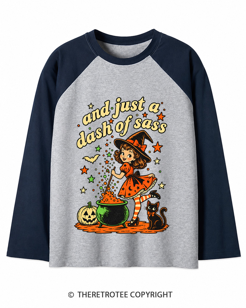 TheRetroTee And Just A Dash Of Sass 1950s Long Sleeve Raglan T-Shirt