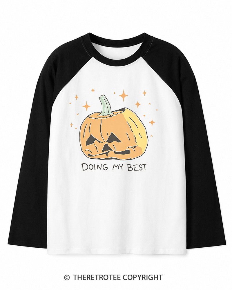 TheRetroTee Doing My Best 1990s Long Sleeve Raglan T-Shirt