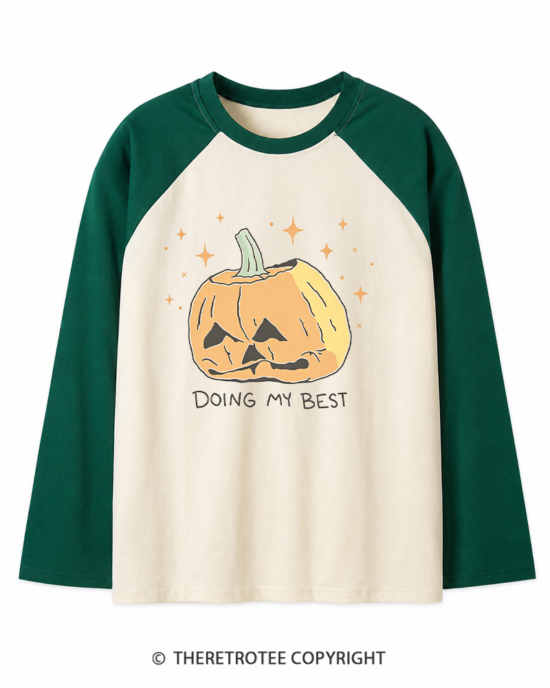 TheRetroTee Doing My Best 1990s Long Sleeve Raglan T-Shirt