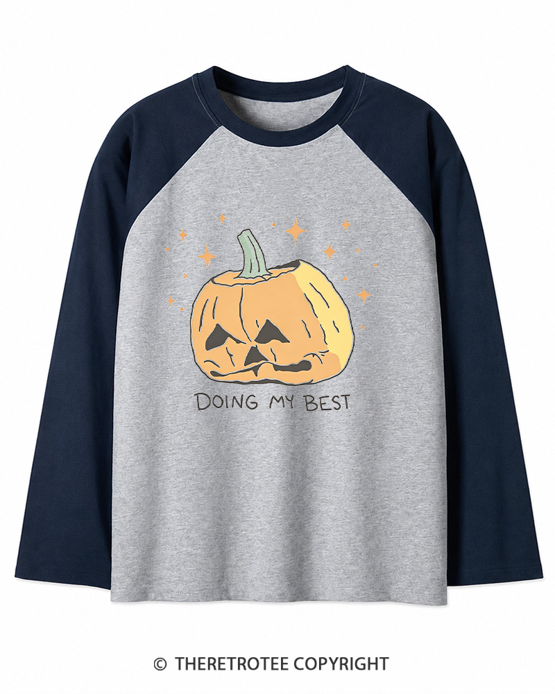 TheRetroTee Doing My Best 1990s Long Sleeve Raglan T-Shirt