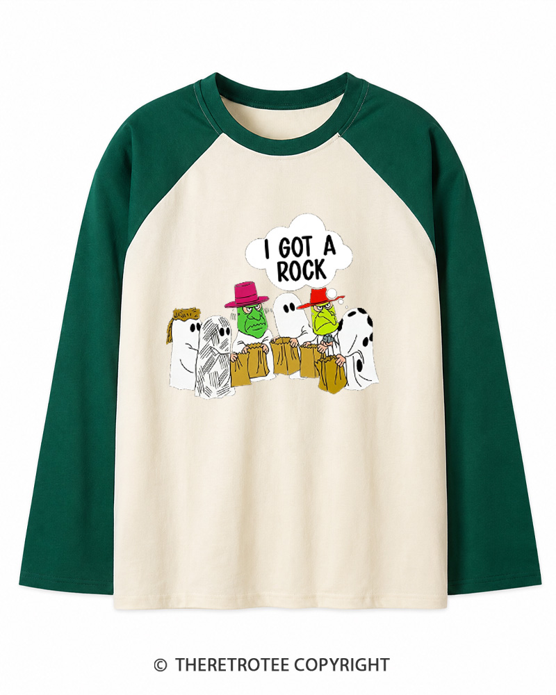 TheRetroTee I Got A Rock 1960s Long Sleeve Raglan T-Shirt