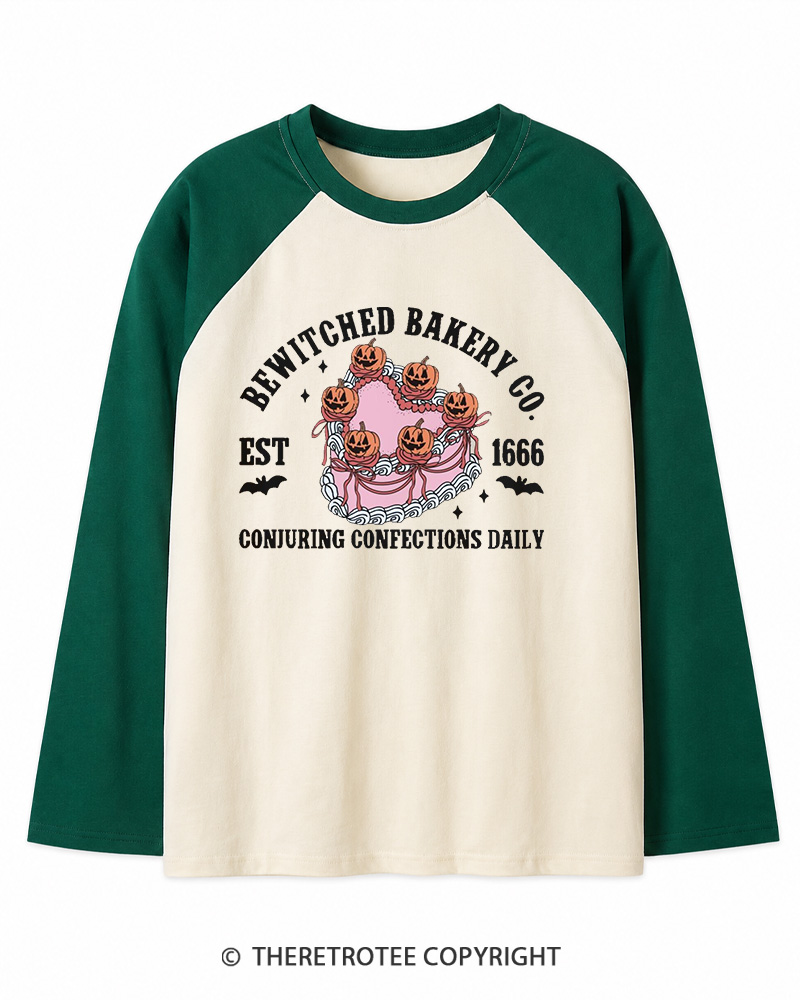 TheRetroTee Retro Cake Coquette Vintage Long Sleeve Raglan T-Shirt