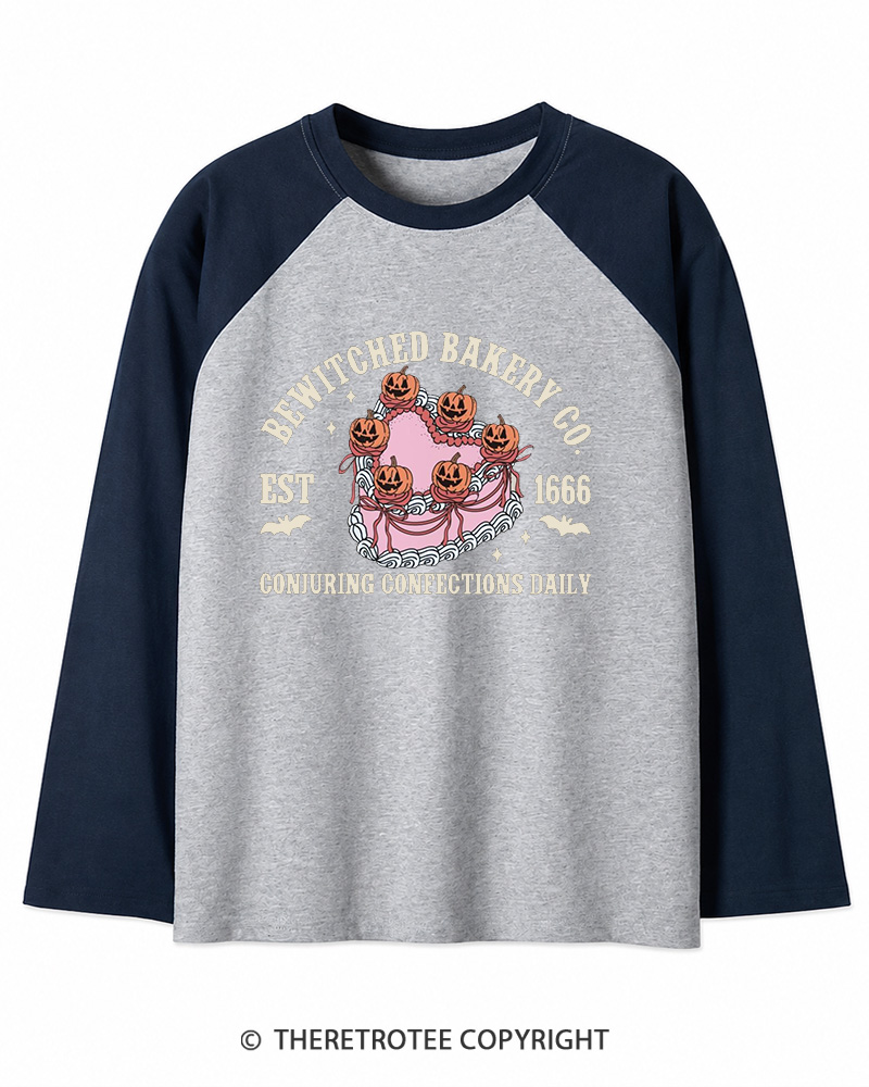 TheRetroTee Retro Cake Coquette Vintage Long Sleeve Raglan T-Shirt