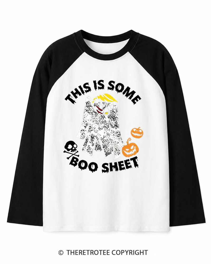 TheRetroTee This Is Some Boo Sheet 1990s Long Sleeve Raglan T-Shirt