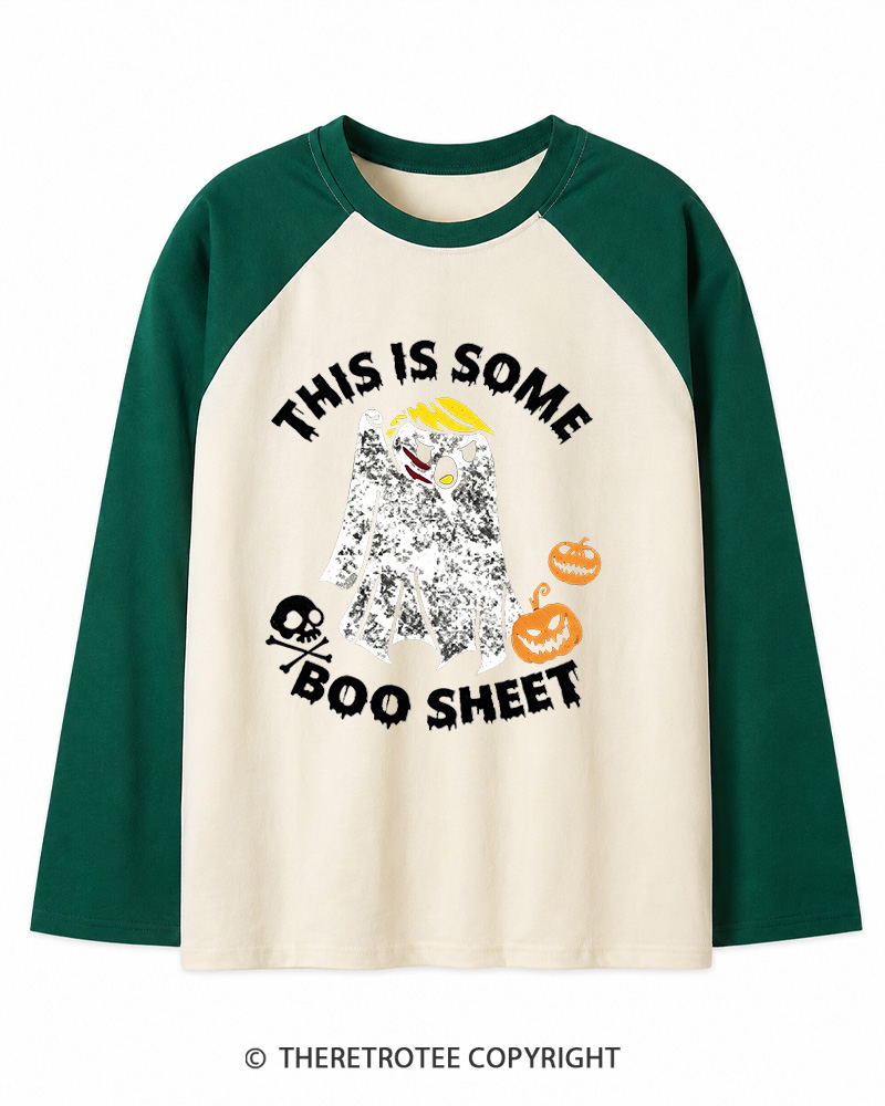 TheRetroTee This Is Some Boo Sheet 1990s Long Sleeve Raglan T-Shirt