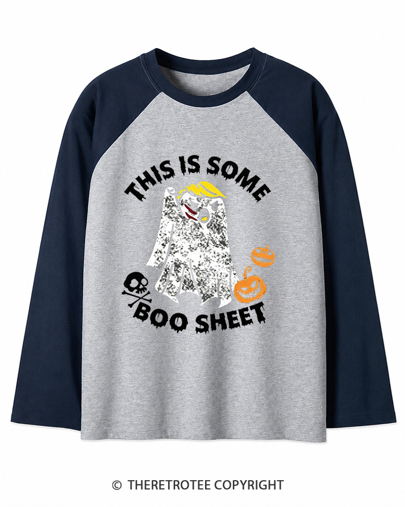 TheRetroTee This Is Some Boo Sheet 1990s Long Sleeve Raglan T-Shirt