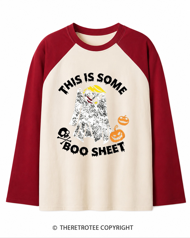 TheRetroTee This Is Some Boo Sheet 1990s Long Sleeve Raglan T-Shirt