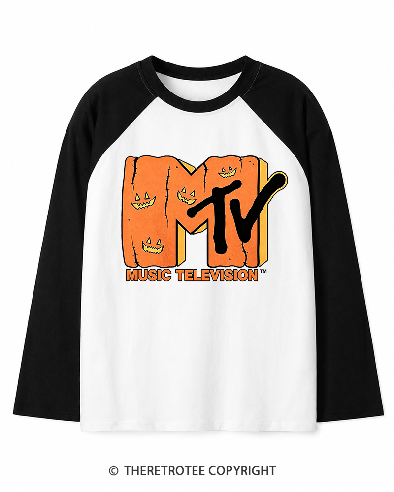 TheRetroTee Music Nostalgia 1990s Long Sleeve Raglan T-Shirt