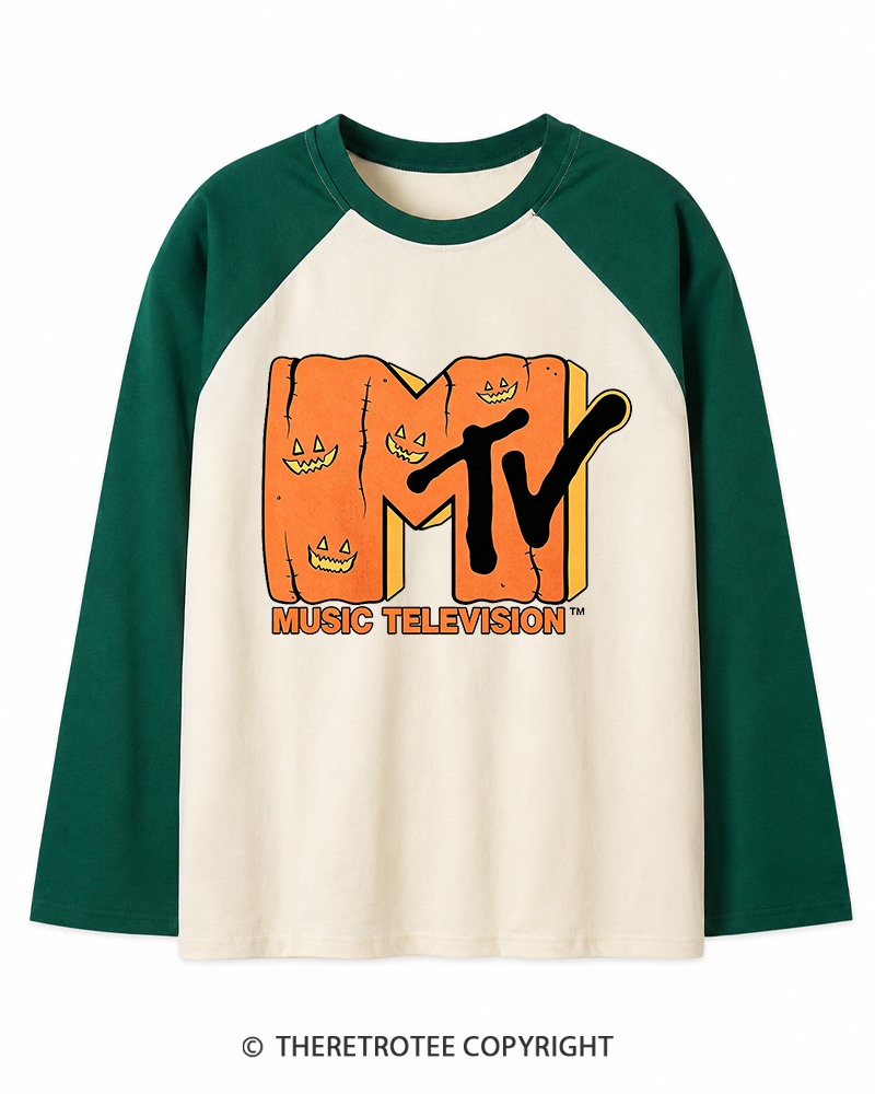 TheRetroTee Music Nostalgia 1990s Long Sleeve Raglan T-Shirt
