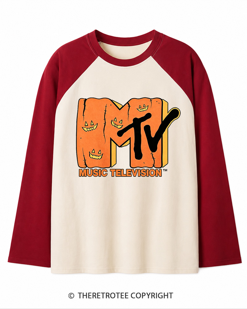 TheRetroTee Music Nostalgia 1990s Long Sleeve Raglan T-Shirt