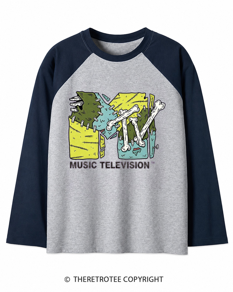 TheRetroTee Music Nostalgia 1990s Long Sleeve Raglan T-Shirt