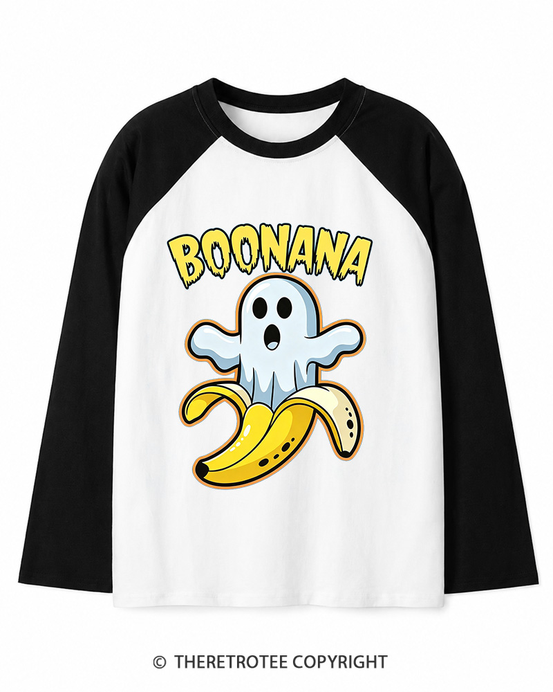 TheRetroTee Boonana 1980s Long Sleeve Raglan T-Shirt