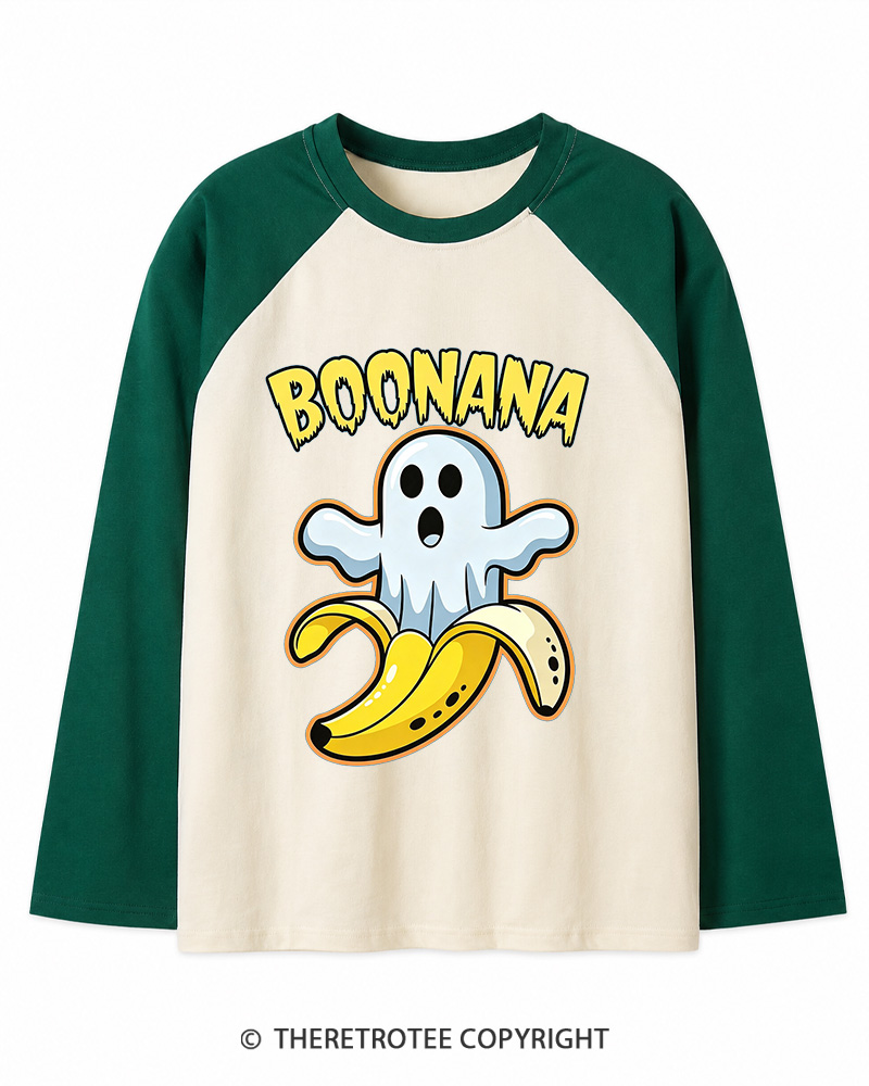 TheRetroTee Boonana 1980s Long Sleeve Raglan T-Shirt