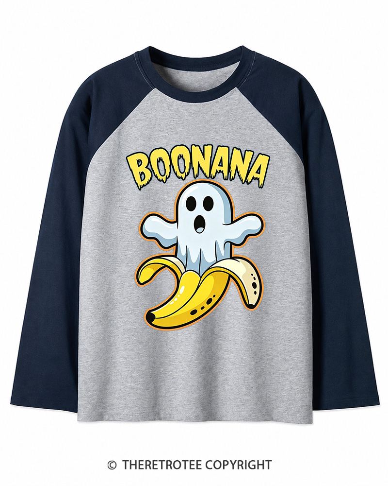 TheRetroTee Boonana 1980s Long Sleeve Raglan T-Shirt