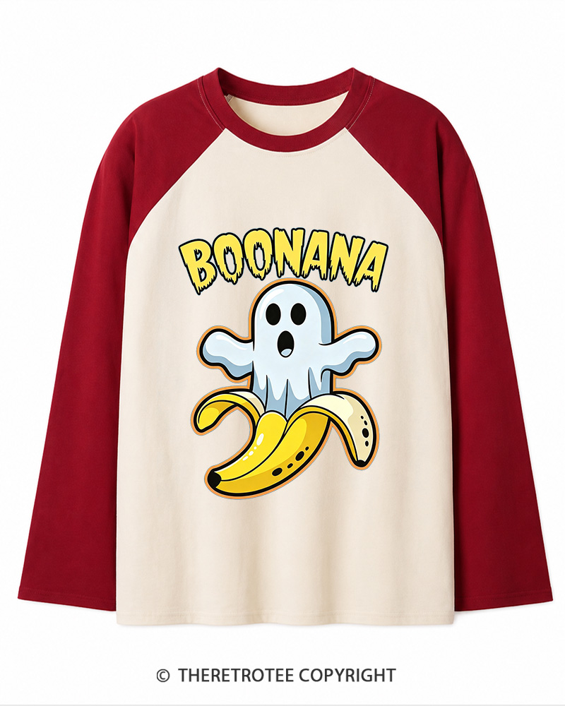 TheRetroTee Boonana 1980s Long Sleeve Raglan T-Shirt