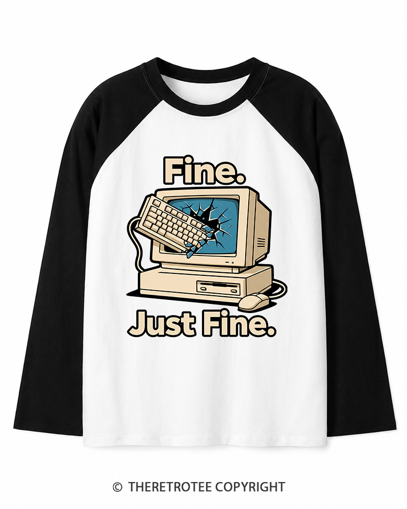 TheRetroTee Funny Angry Gamer Long Sleeve Raglan T-Shirt