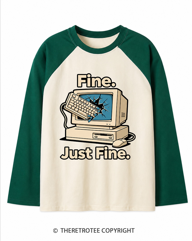 TheRetroTee Funny Angry Gamer Long Sleeve Raglan T-Shirt